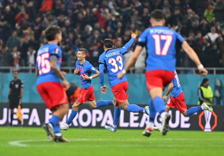 Victorie entuziasmantă pentru FCSB în Europa League, 2-0 cu Midtjylland